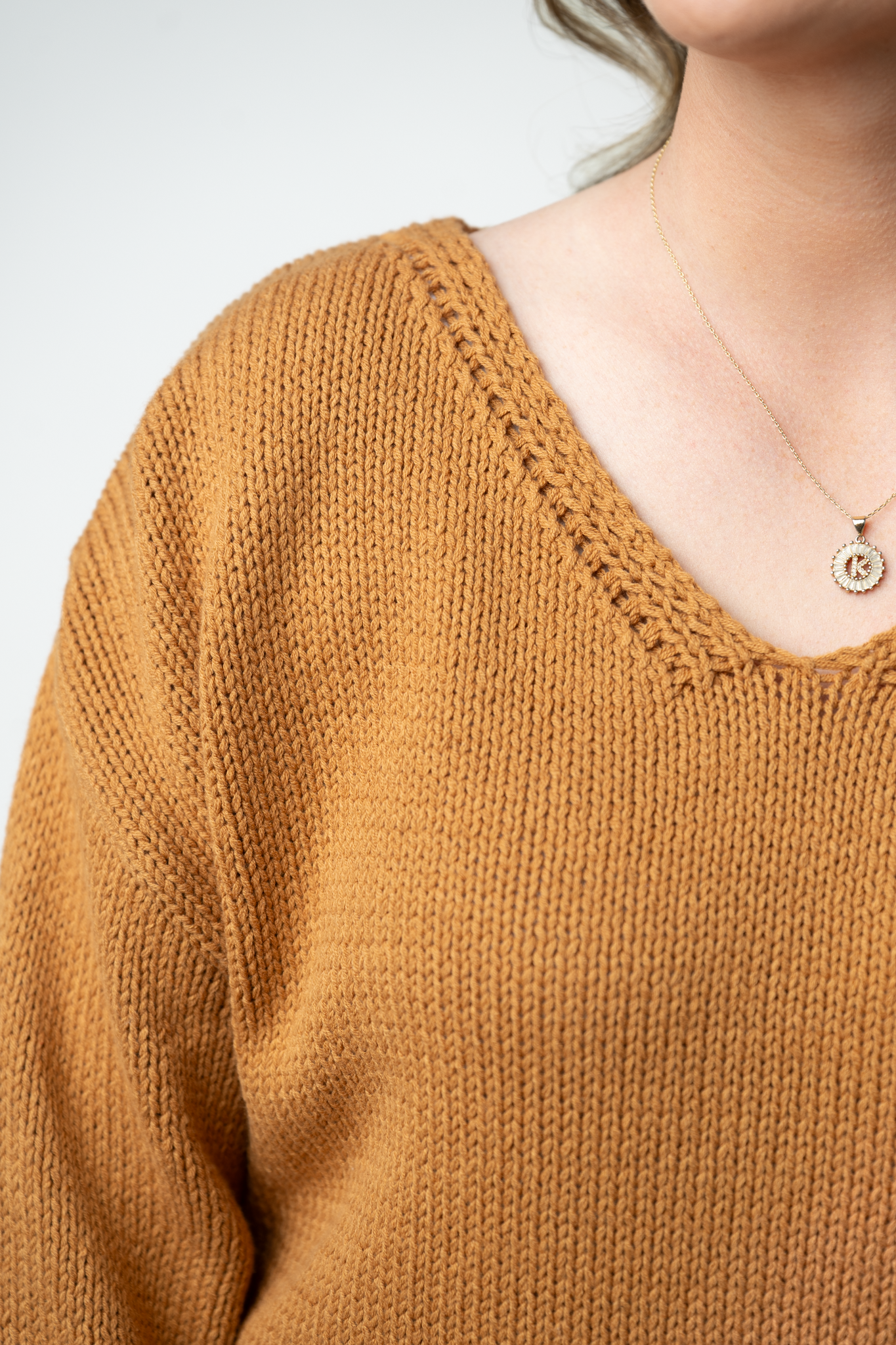 IN STOCK Crochet Sleeve Top - Camel