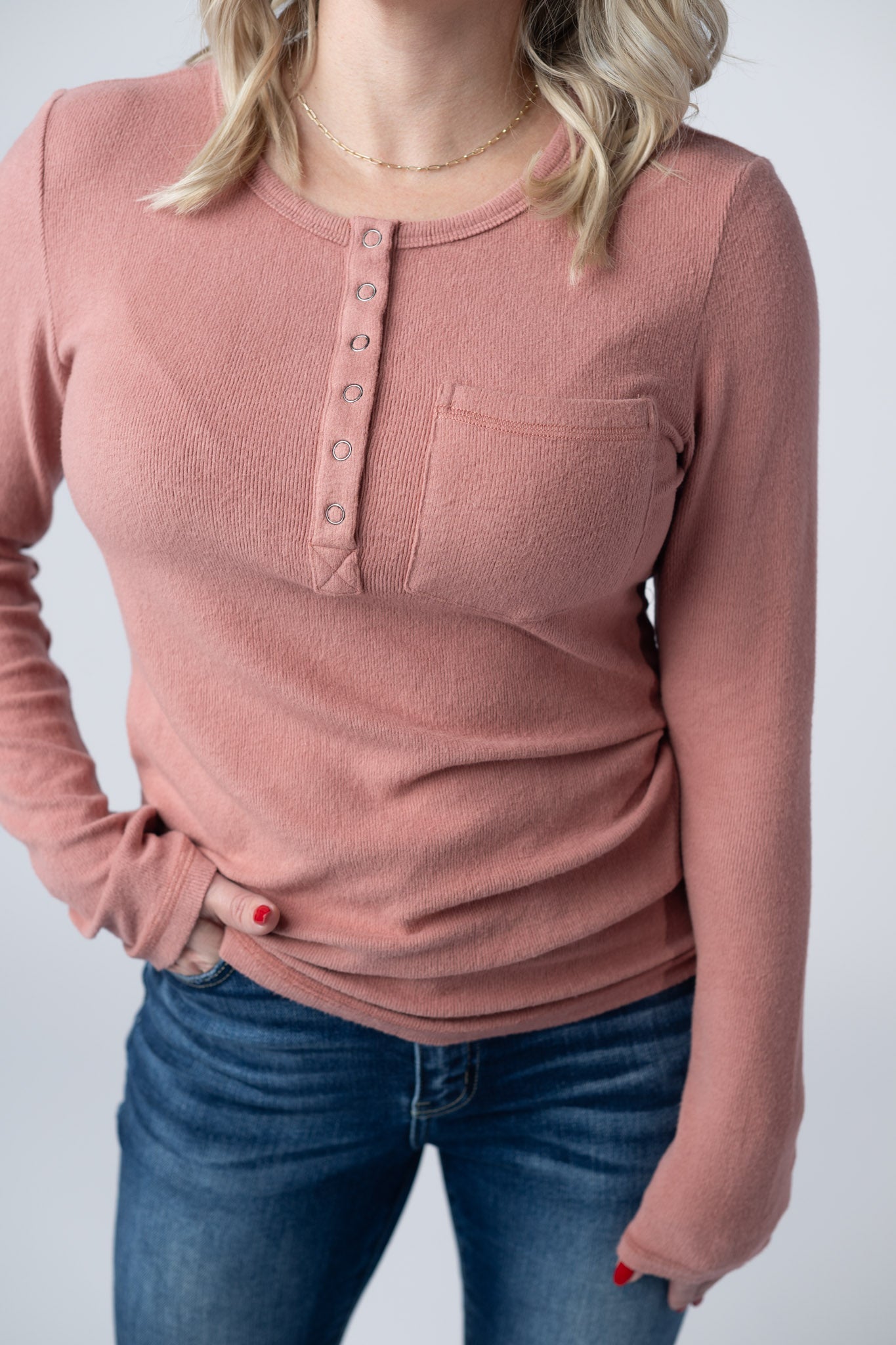 IN STOCK Georgia Long Sleeve Top - Rose