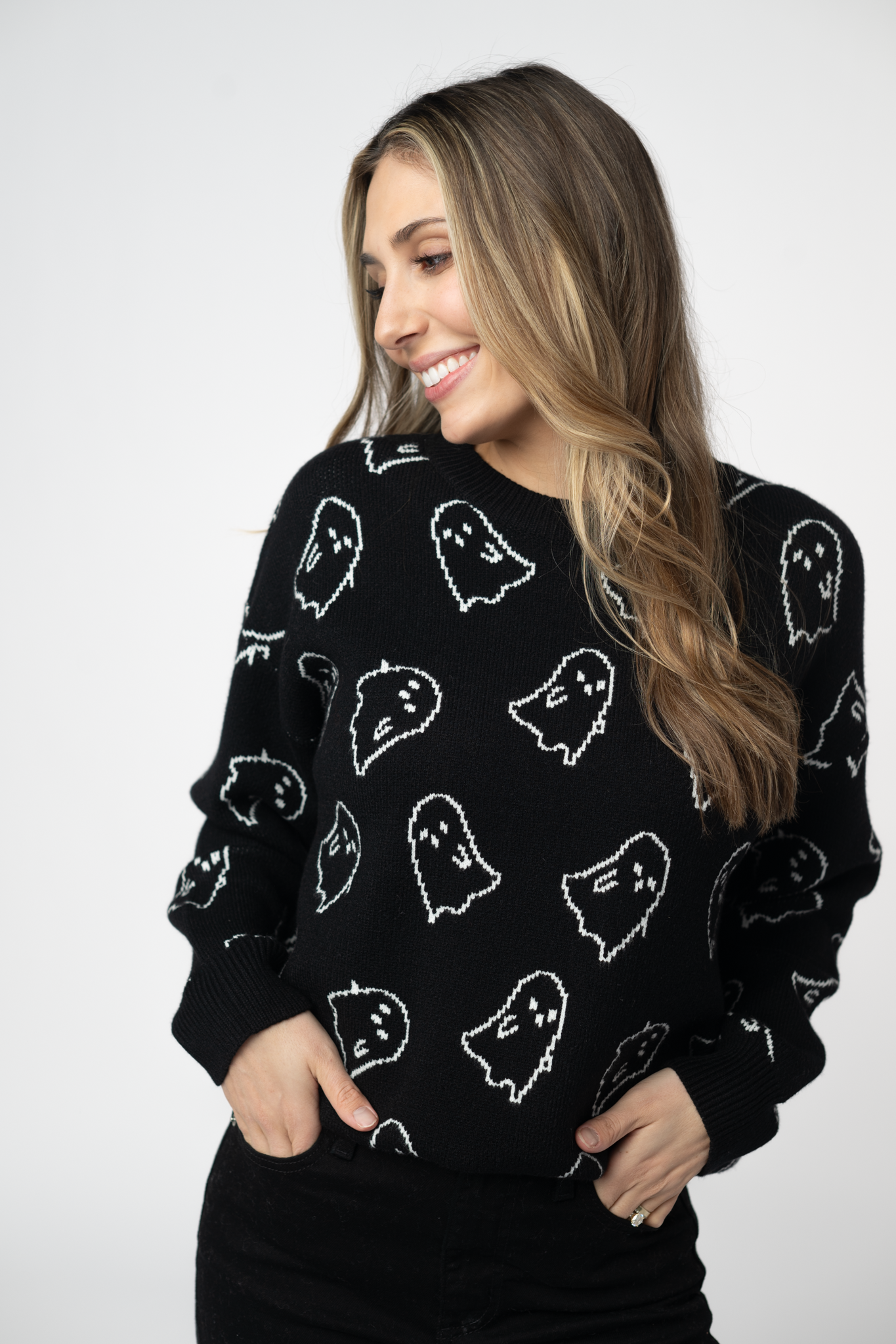 IN STOCK Ghost Pullover Sweater - Midnight Ghosts