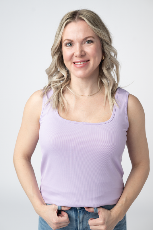 IN STOCK Rachel Ribbed Tank -  Lavender