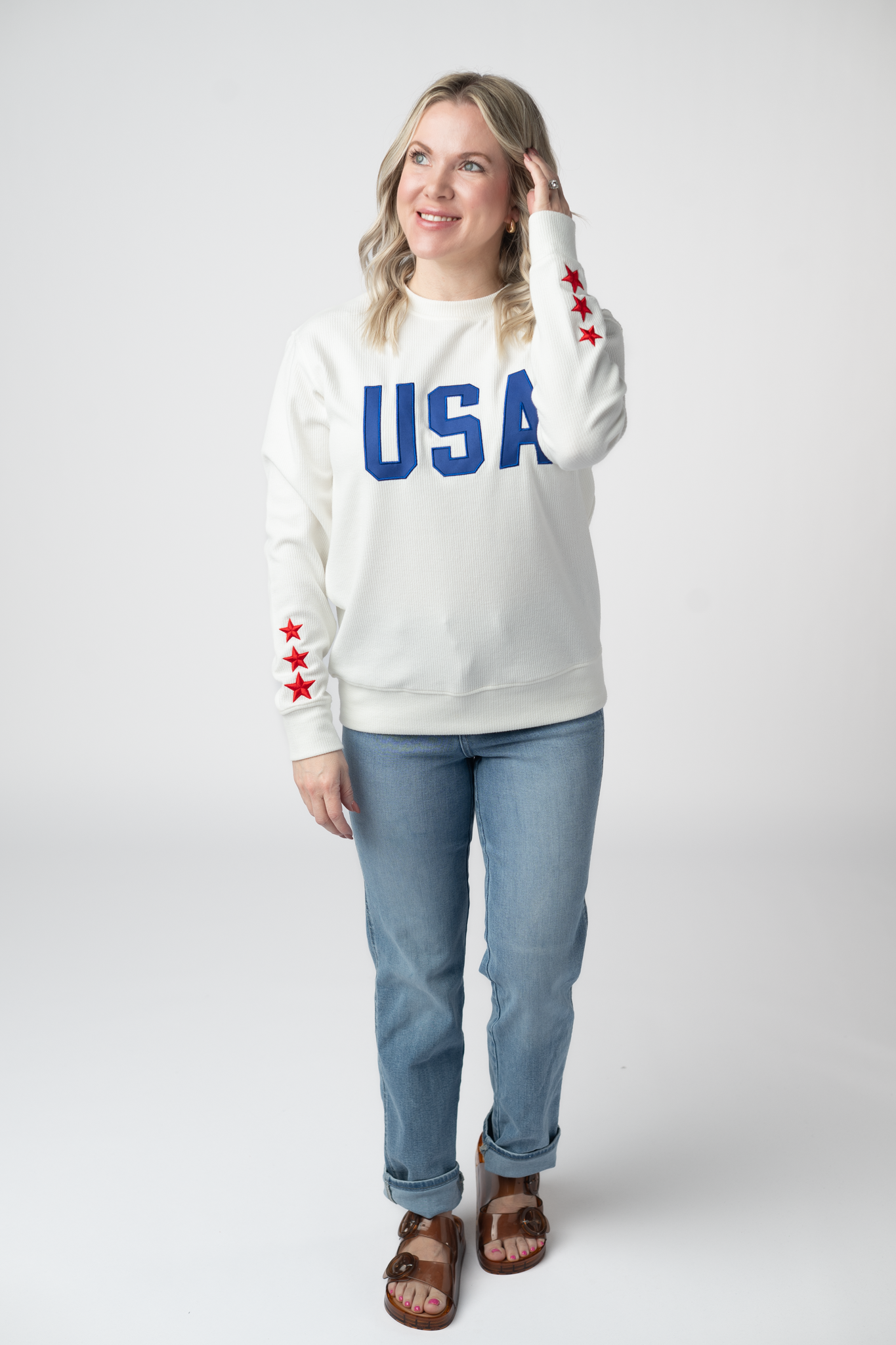IN STOCK USA Pullover - White