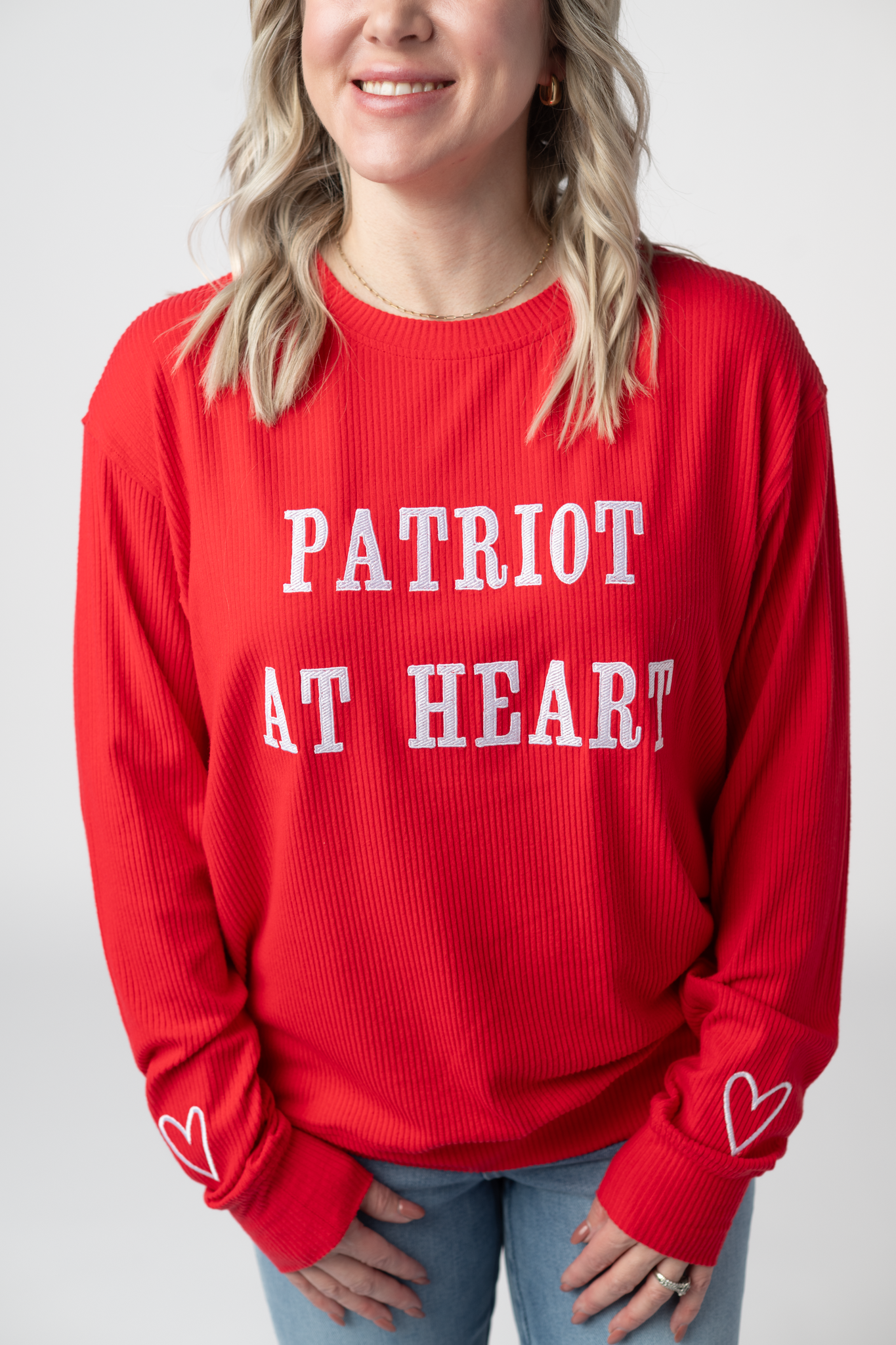 IN STOCK Corrine Embroidered Pullover Top - Patriot at Heart