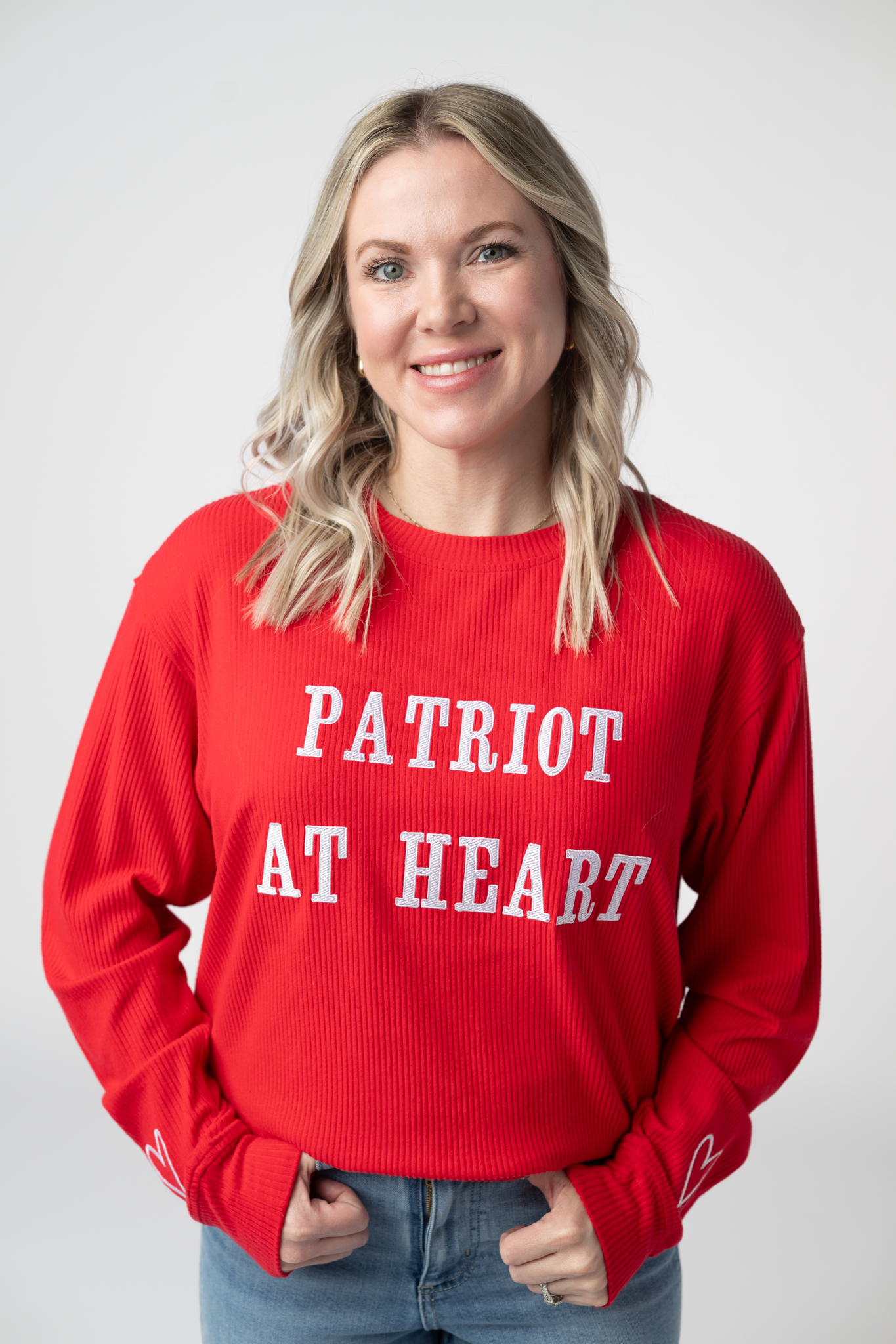 IN STOCK Corrine Embroidered Pullover Top - Patriot at Heart
