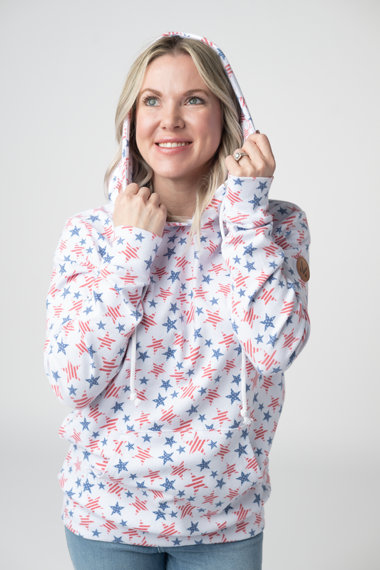 IN STOCK Hailey Pullover Hoodie - American Stars and Stripes