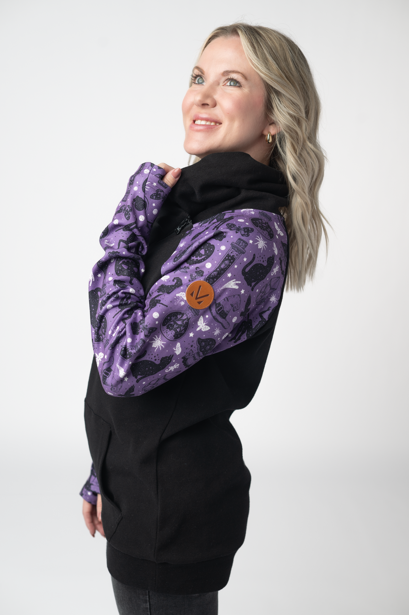 IN STOCK Zoey ZipCowl Sweatshirt - I Put A Spell On You and Black