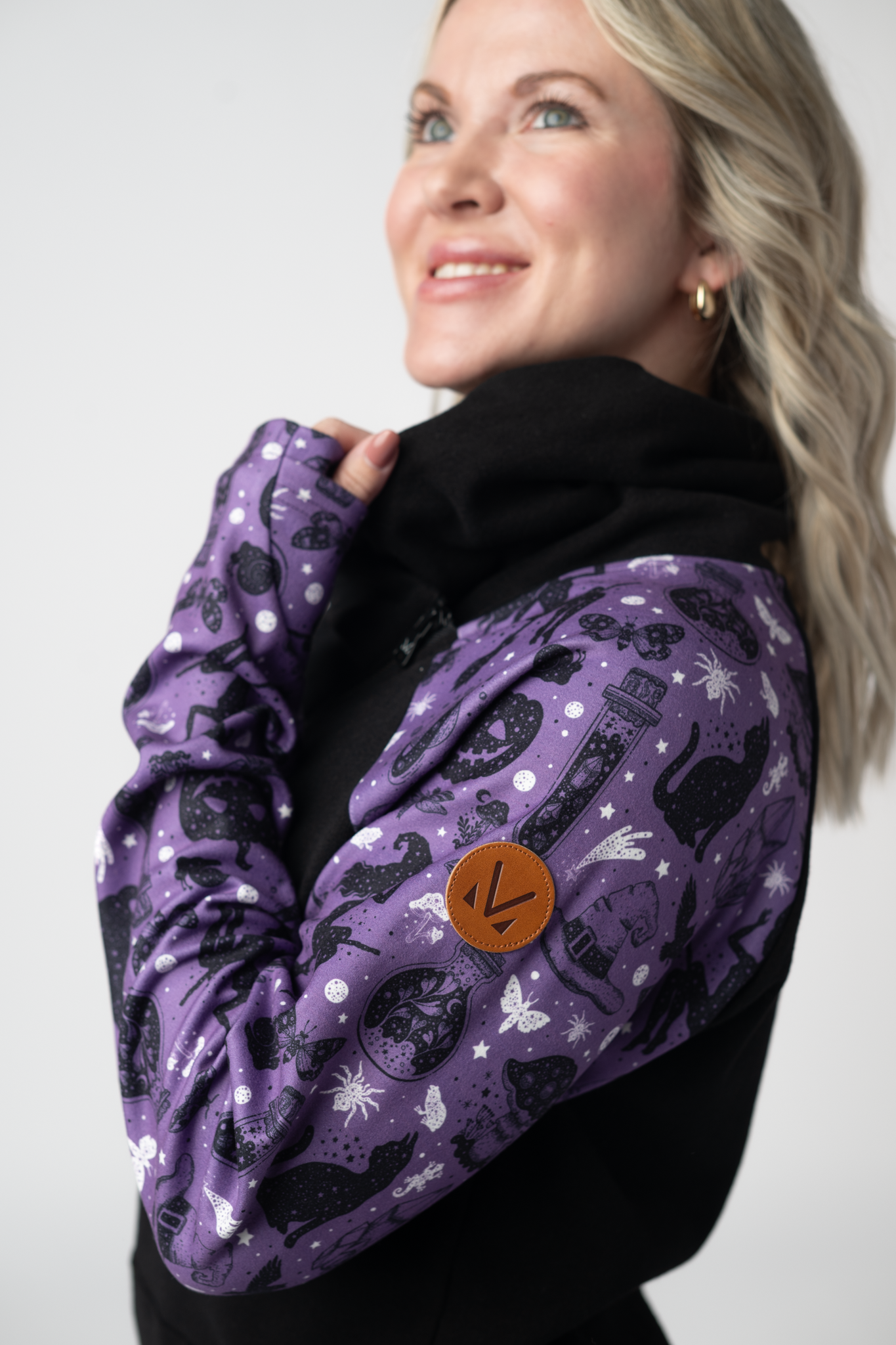 IN STOCK Zoey ZipCowl Sweatshirt - I Put A Spell On You and Black