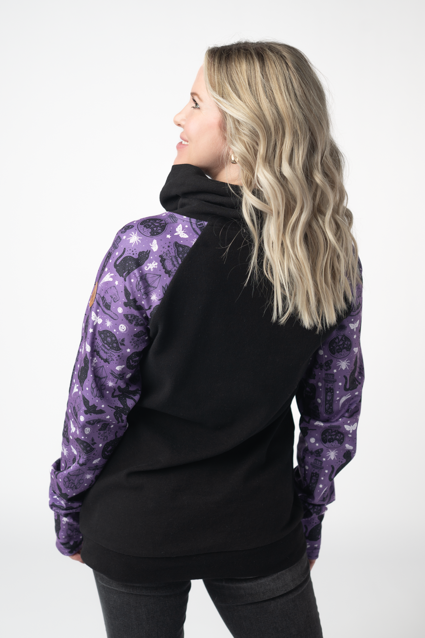 IN STOCK Zoey ZipCowl Sweatshirt - I Put A Spell On You and Black