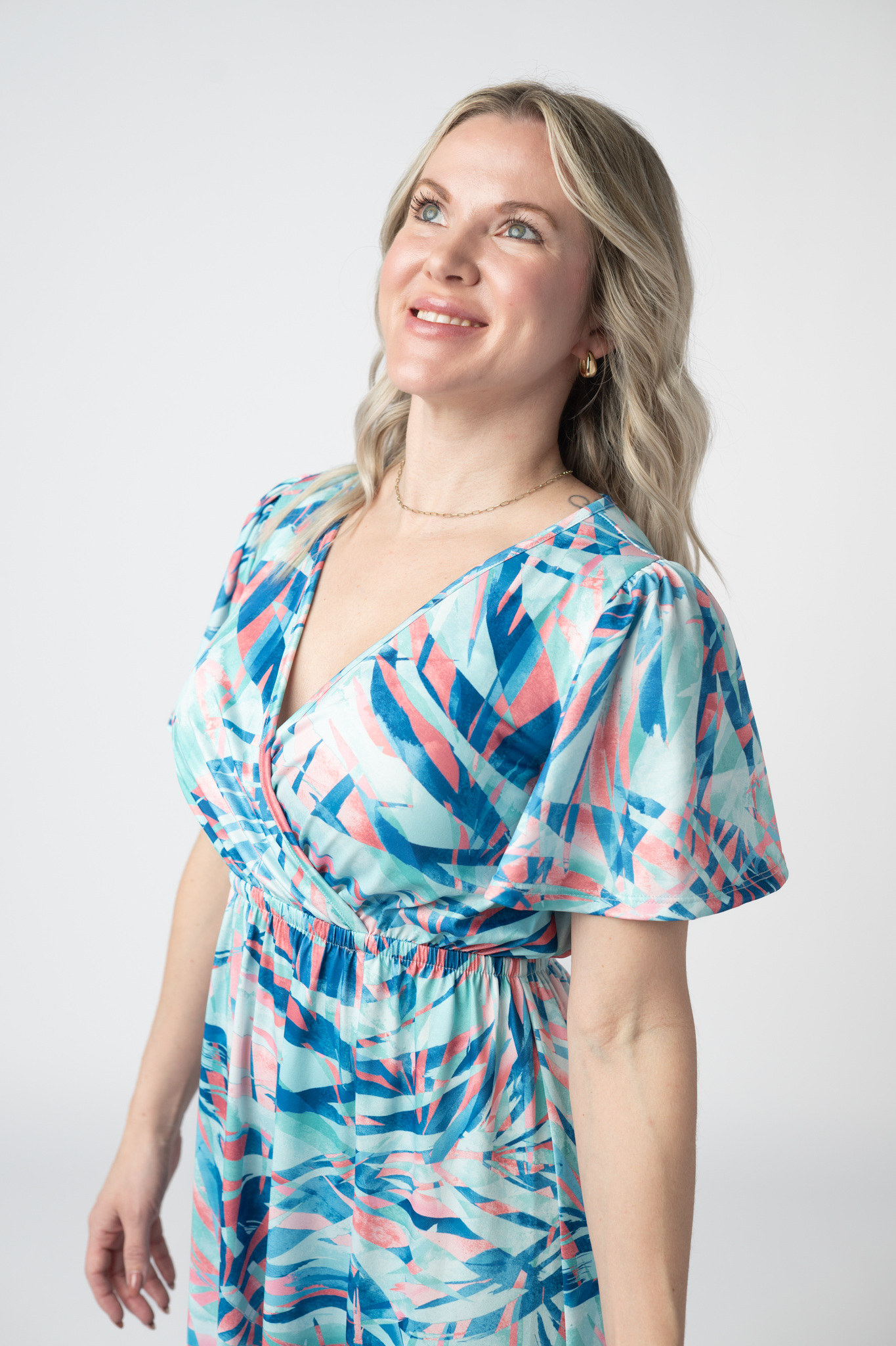 IN STOCK Millie Maxi Dress - Abstract Aqua Breeze