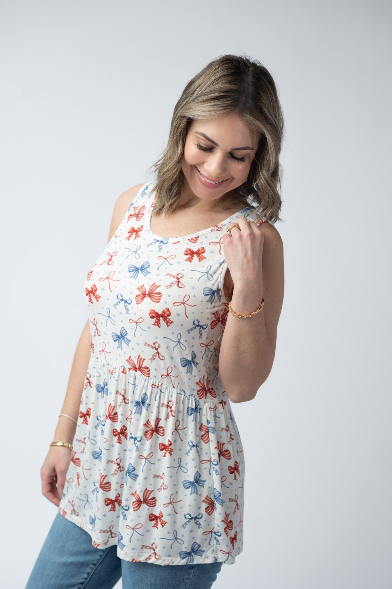 IN STOCK Renee Ruffle Tank Top - American Bows