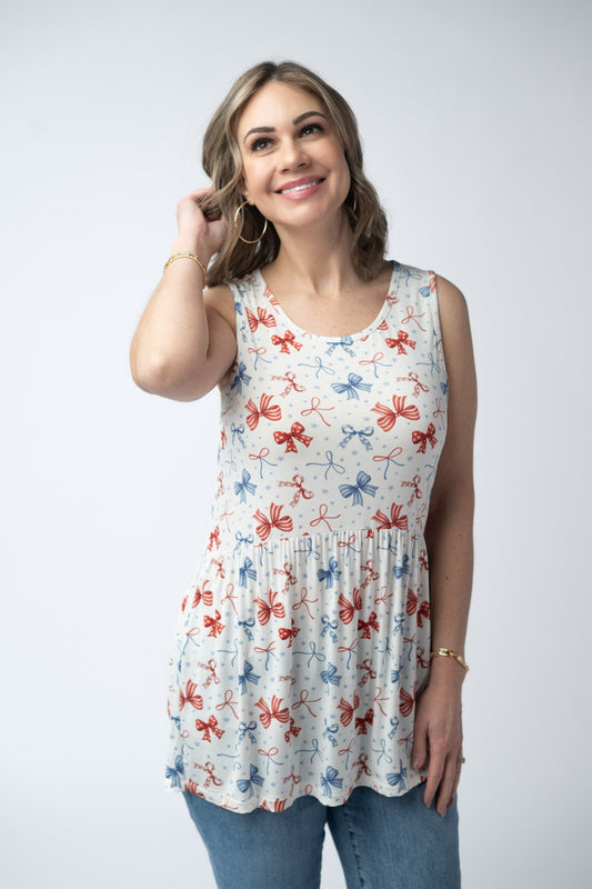 IN STOCK Renee Ruffle Tank Top - American Bows
