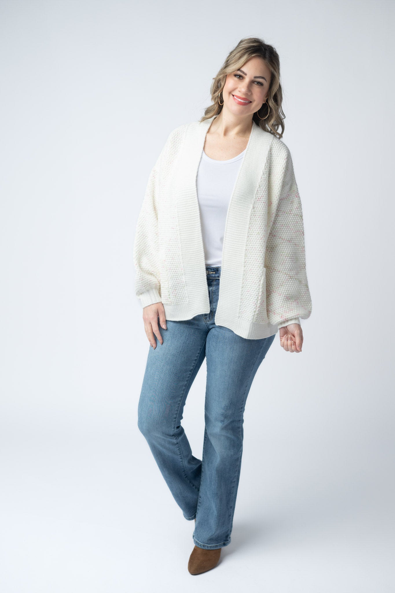IN STOCK Kinsley Cardigan - Pink and Green Mix
