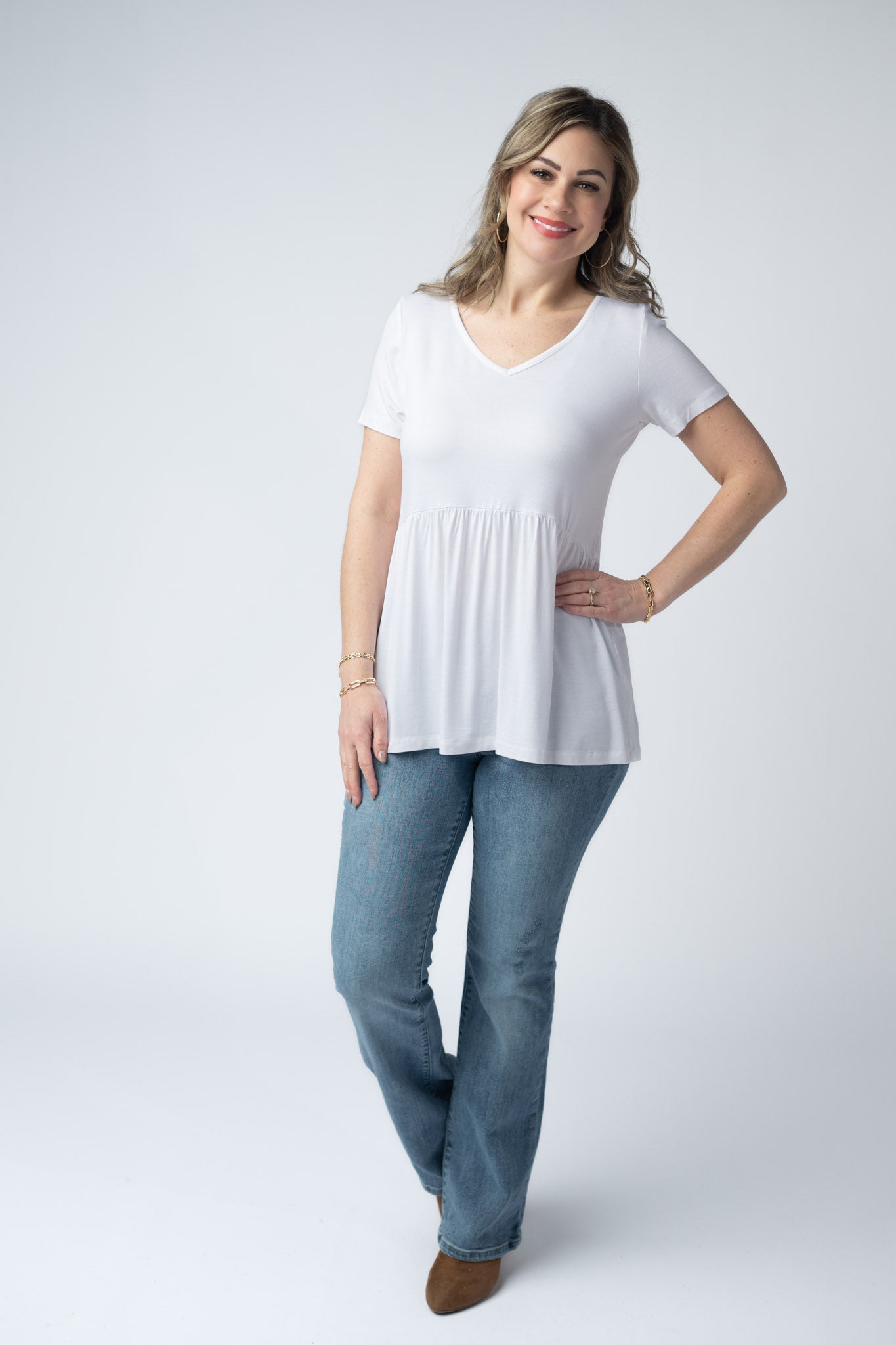 IN STOCK Sarah Ruffle Top - White
