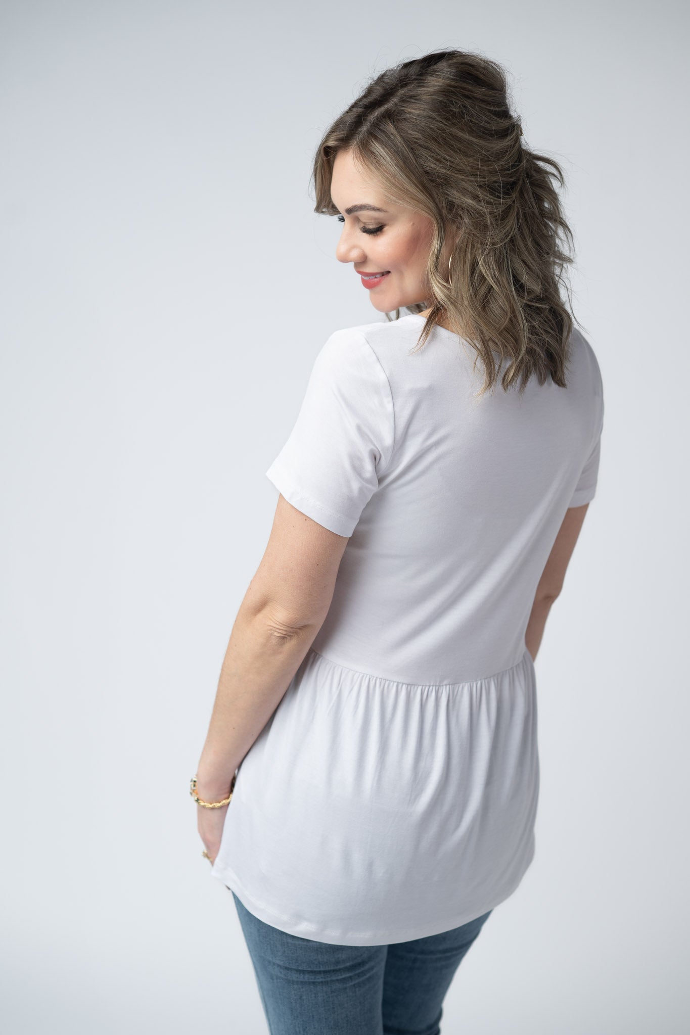 IN STOCK Sarah Ruffle Top - White
