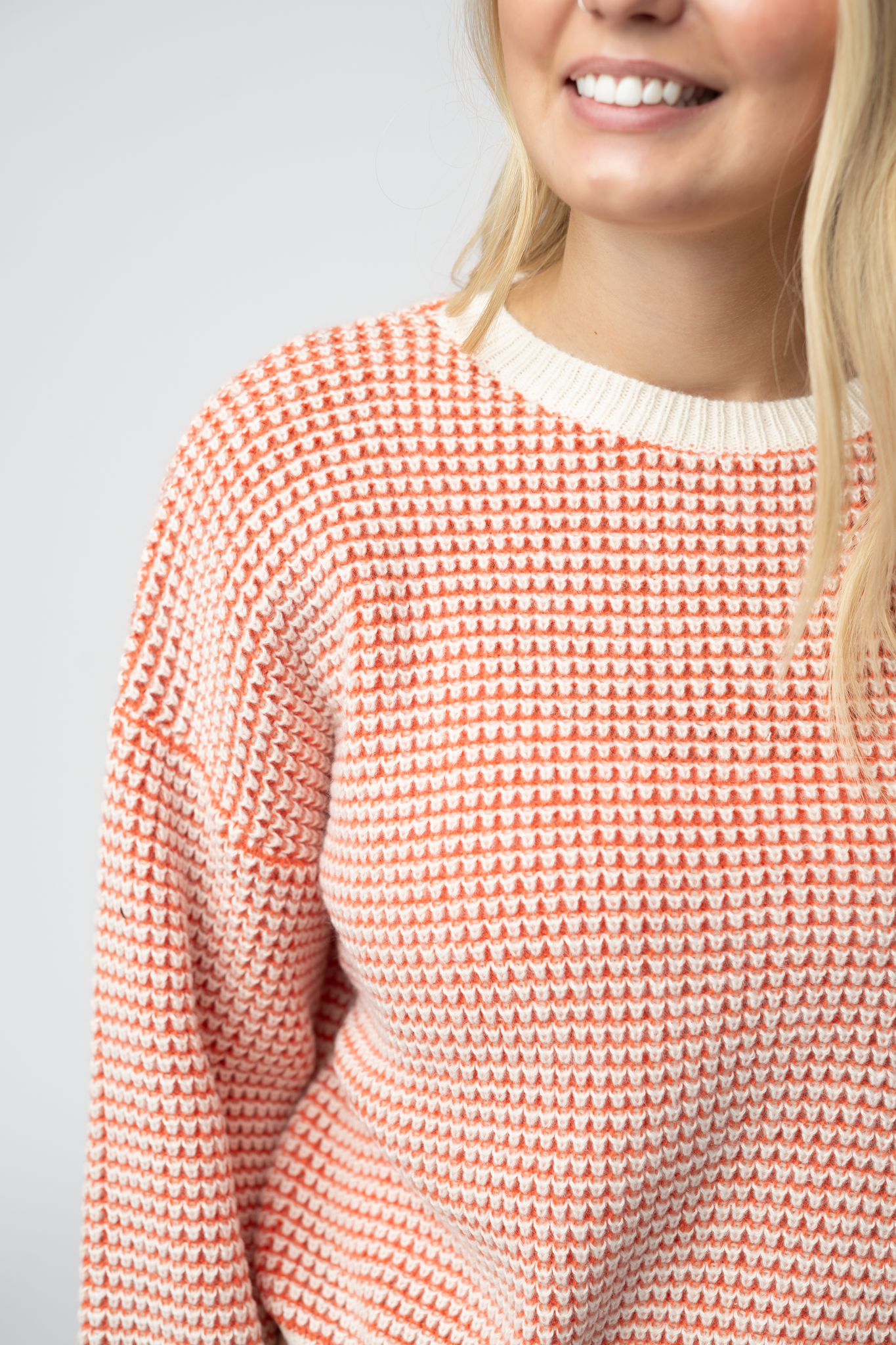 IN STOCK Charlotte Sweater - Orange and Ivory