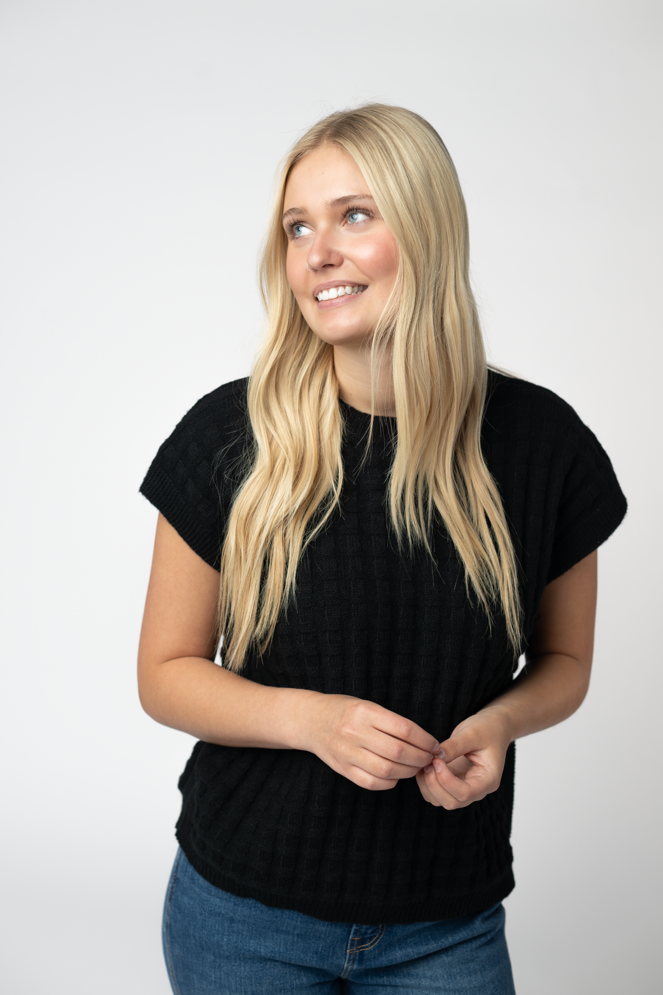 IN STOCK Kelly Knitted Top - Black