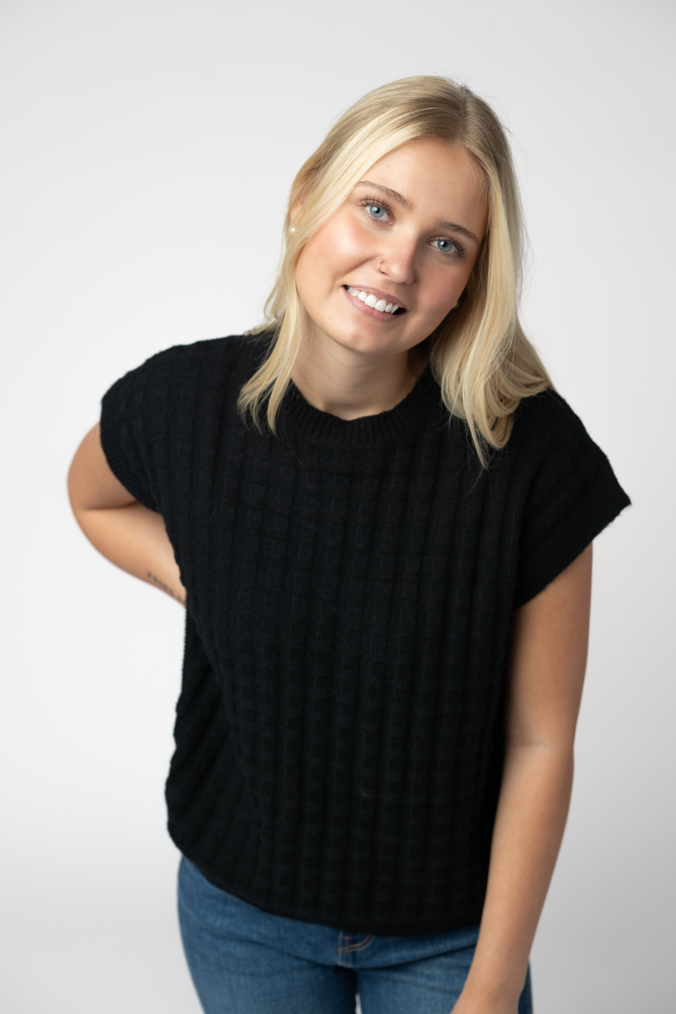 IN STOCK Kelly Knitted Top - Black