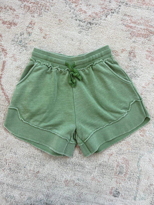 IN STOCK French Terry Stevie Shorts - Watercress Green