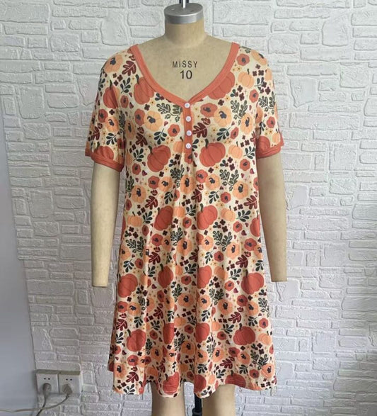 *PREORDER* Fall Night Dress - Pumpkin