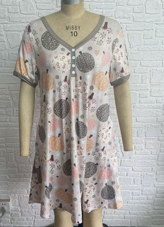 *PREORDER* Fall Night Dress - Daisy Pumpkin