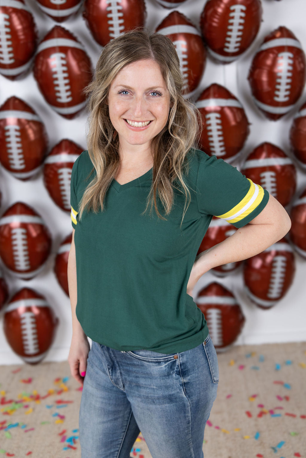 IN STOCK GameDay Tessa Short Sleeve Top - Green Bay