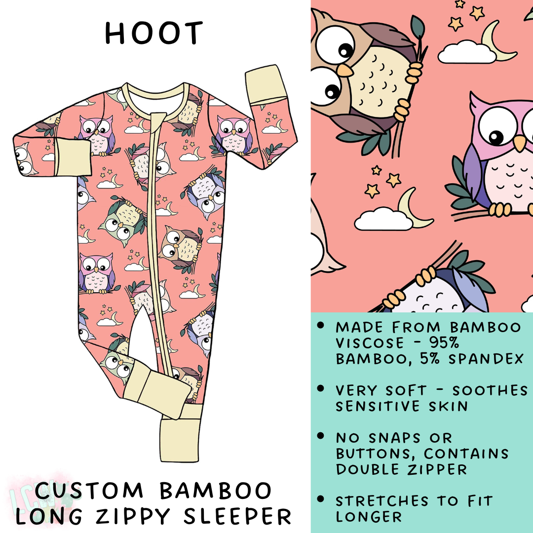 Batch #138 - Little Dreamers - Closes 6/25 - ETA mid August - Hoot Bamboo Long Zippy Sleeper