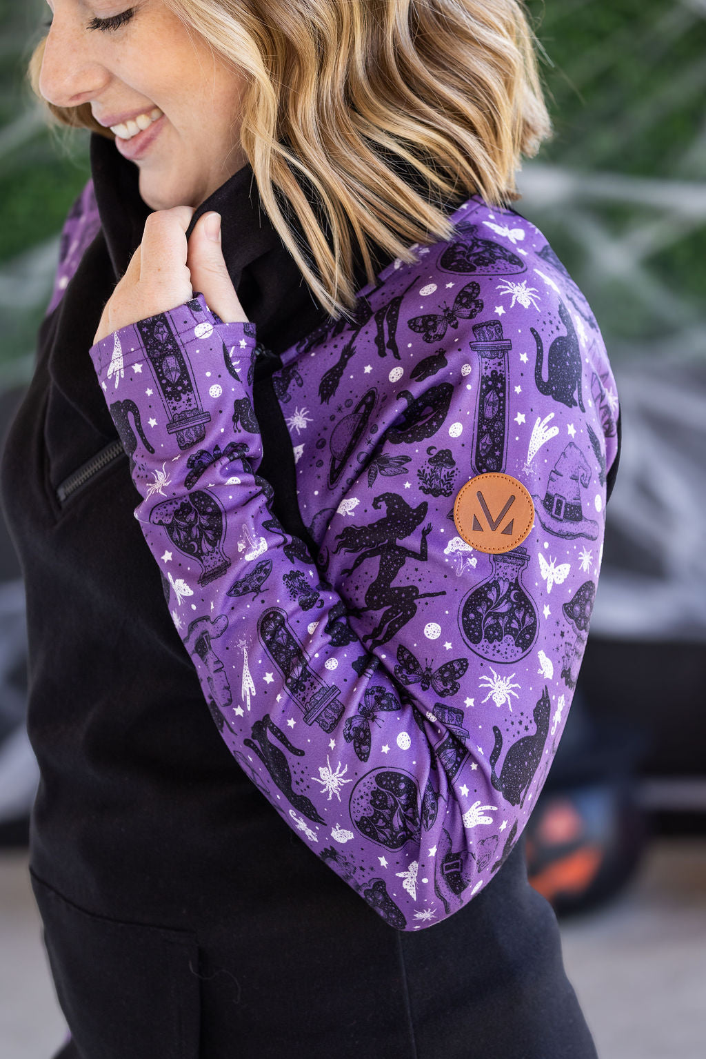 PREBOOK Zoey ZipCowl Sweatshirt - I Put A Spell On You and Black