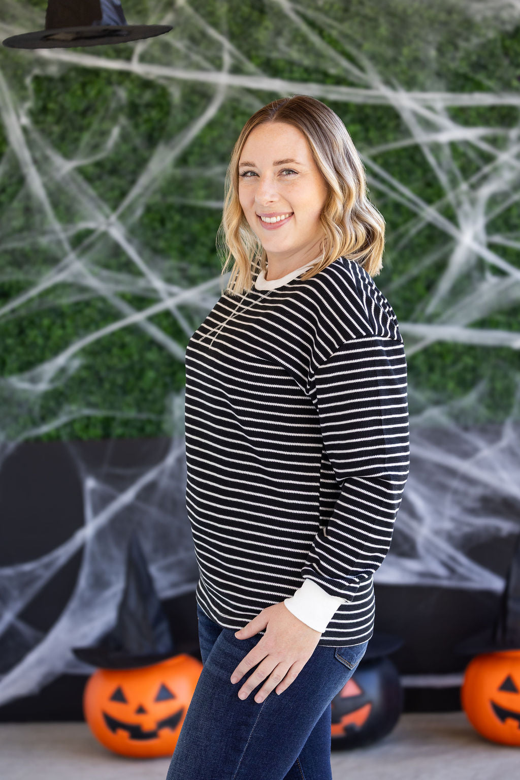 PREBOOK Lola Striped Thermal Top - Black