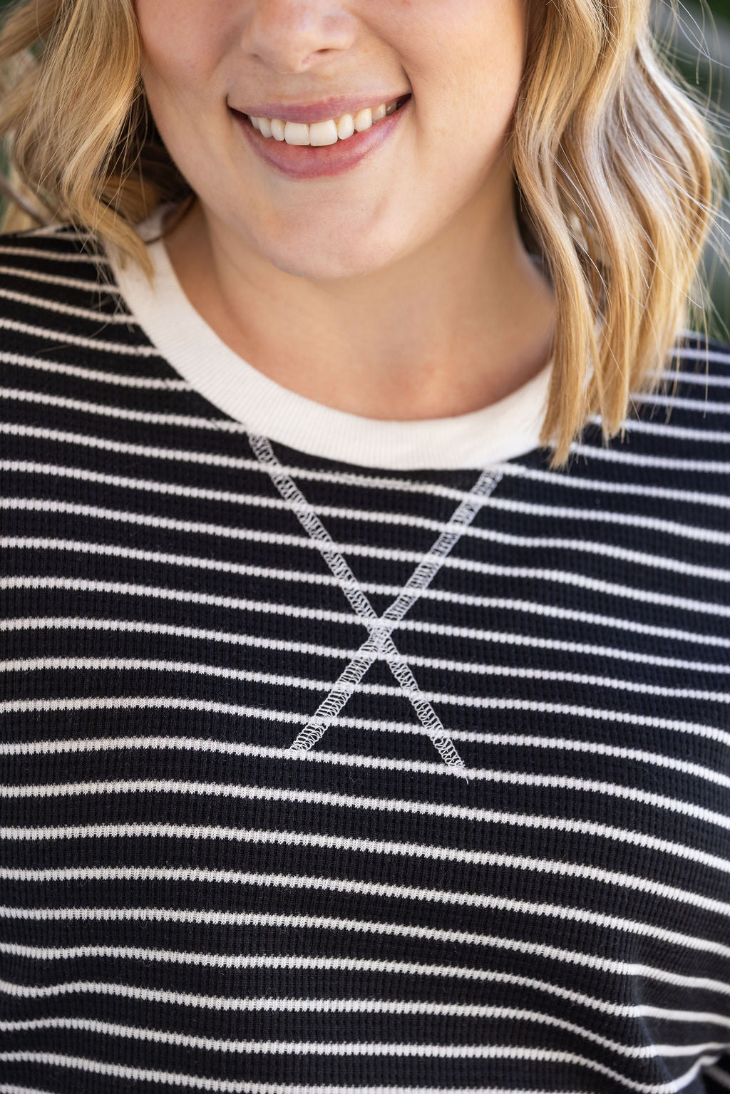 PREBOOK Lola Striped Thermal Top - Black