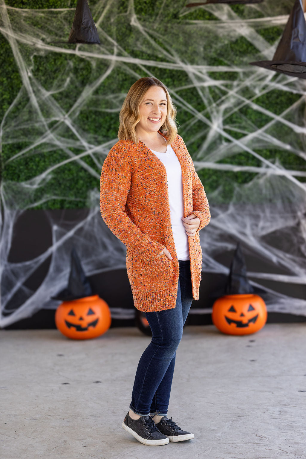 PREBOOK Carly Confetti Dot Cardigan - Pumpkin