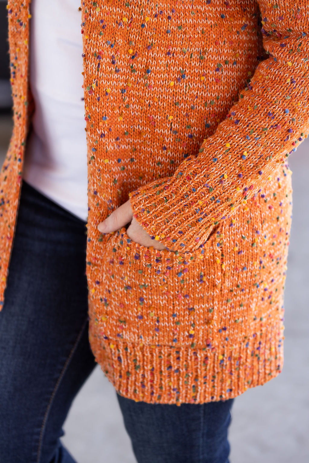 PREBOOK Carly Confetti Dot Cardigan - Pumpkin