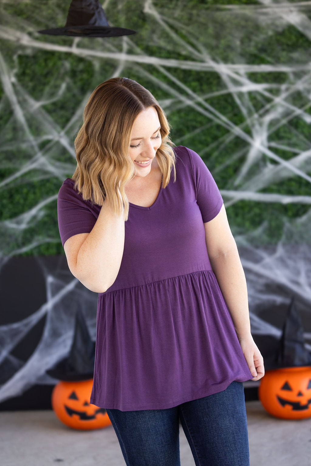 PREBOOK Sarah Ruffle Short Sleeve - Purple