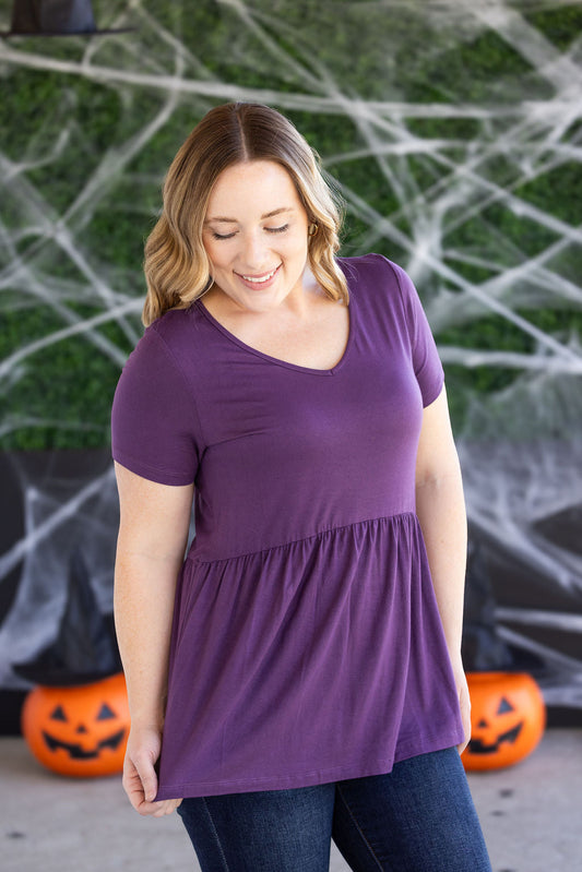 PREBOOK Sarah Ruffle Short Sleeve - Purple