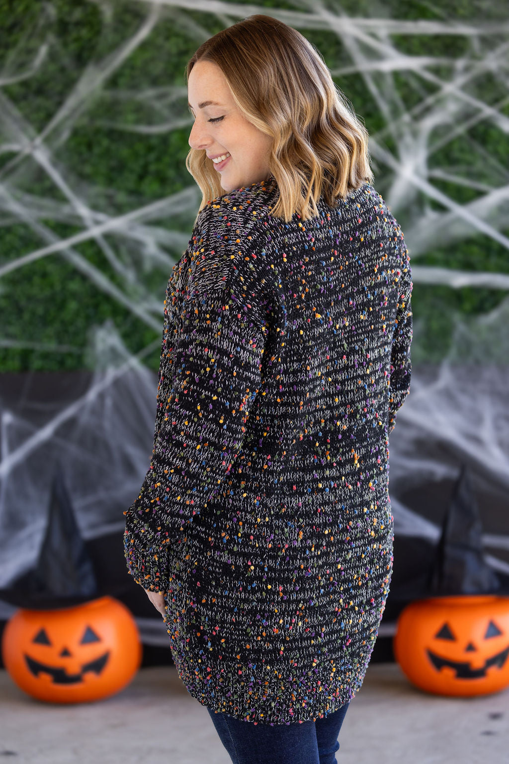 PREBOOK Carly Confetti Dot Cardigan - Black