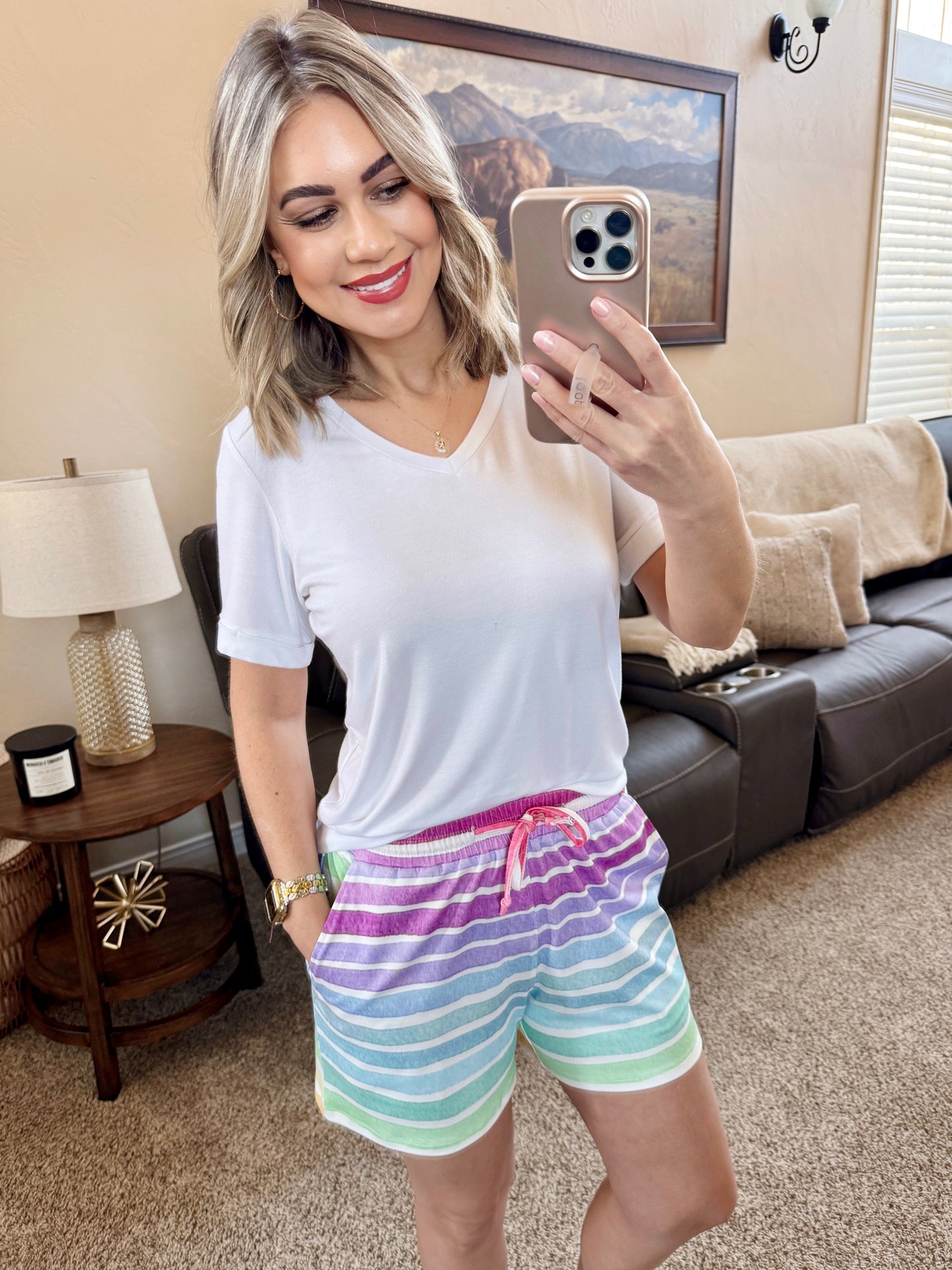 IN STOCK Jamie Shorts - Rainbow Stripes