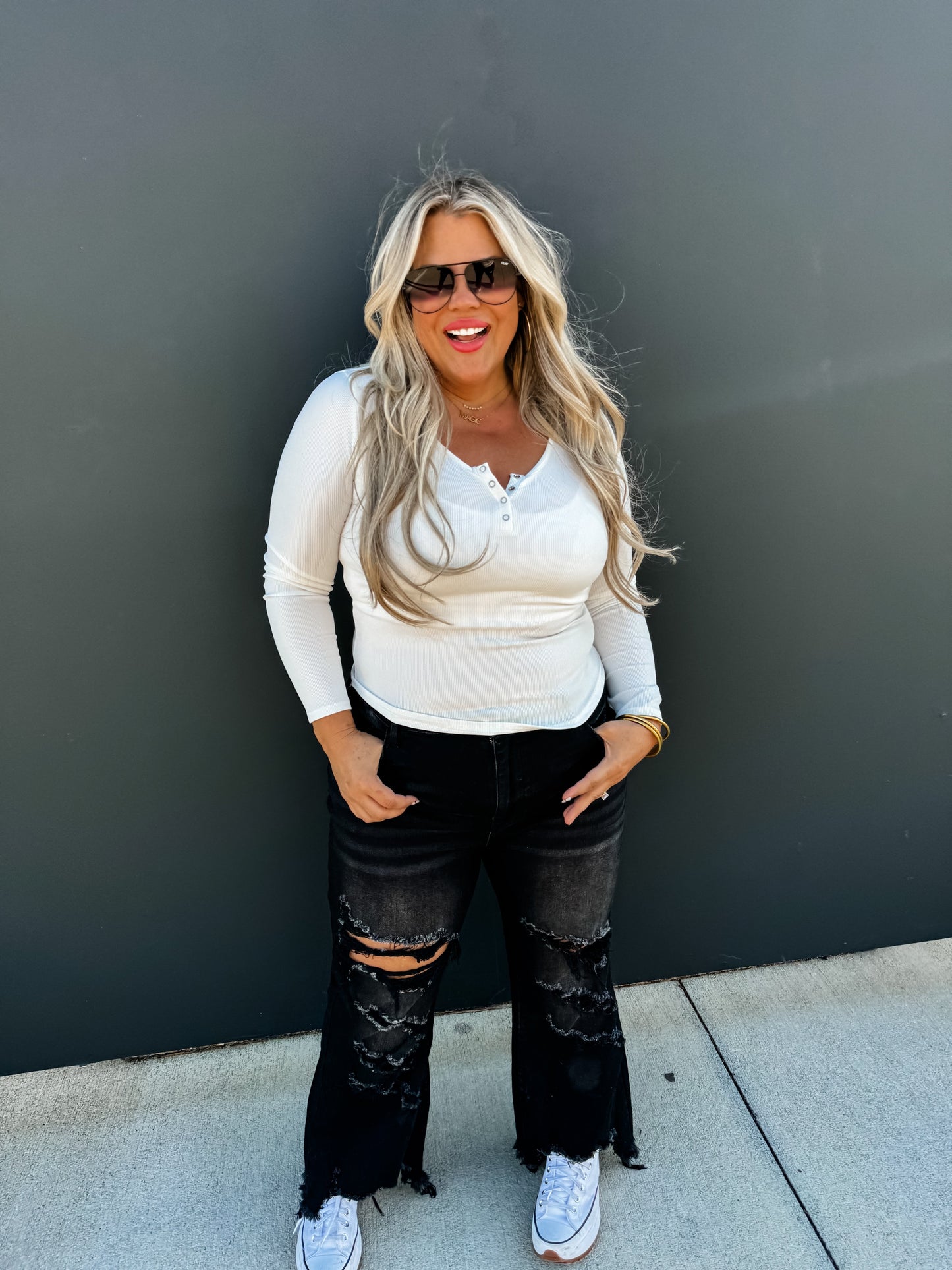 PREORDER- FALL BROOKLYN SNAP HENLEY TOP