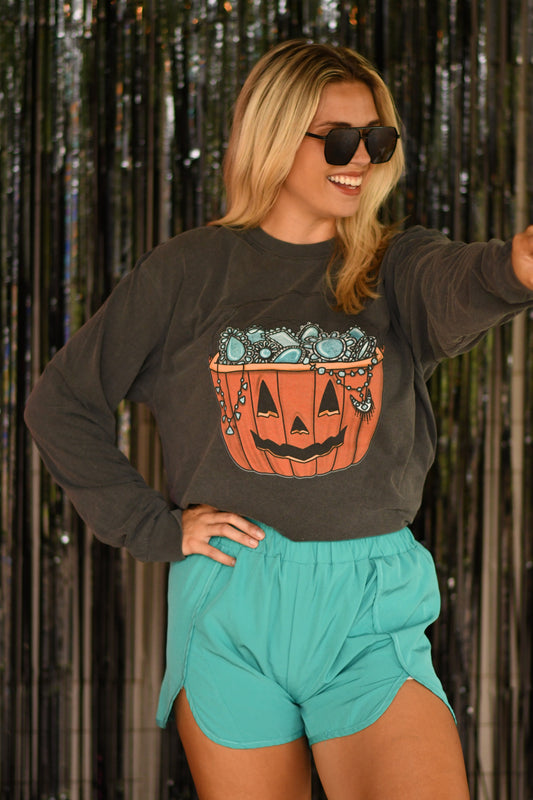 Turquoise Halloween Basket Tee/Long Sleeve