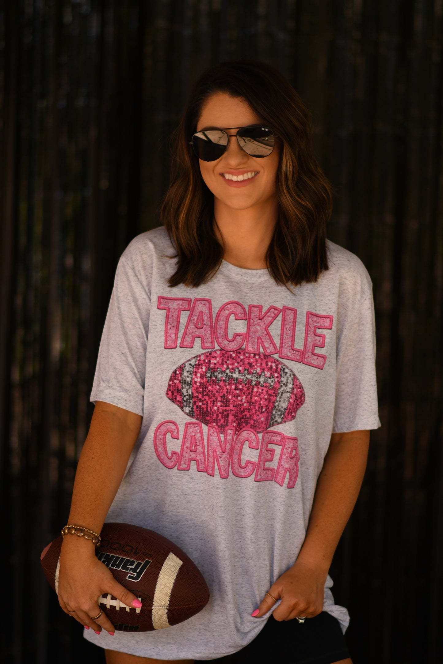 Tackle Cancer Faux Patch Tee