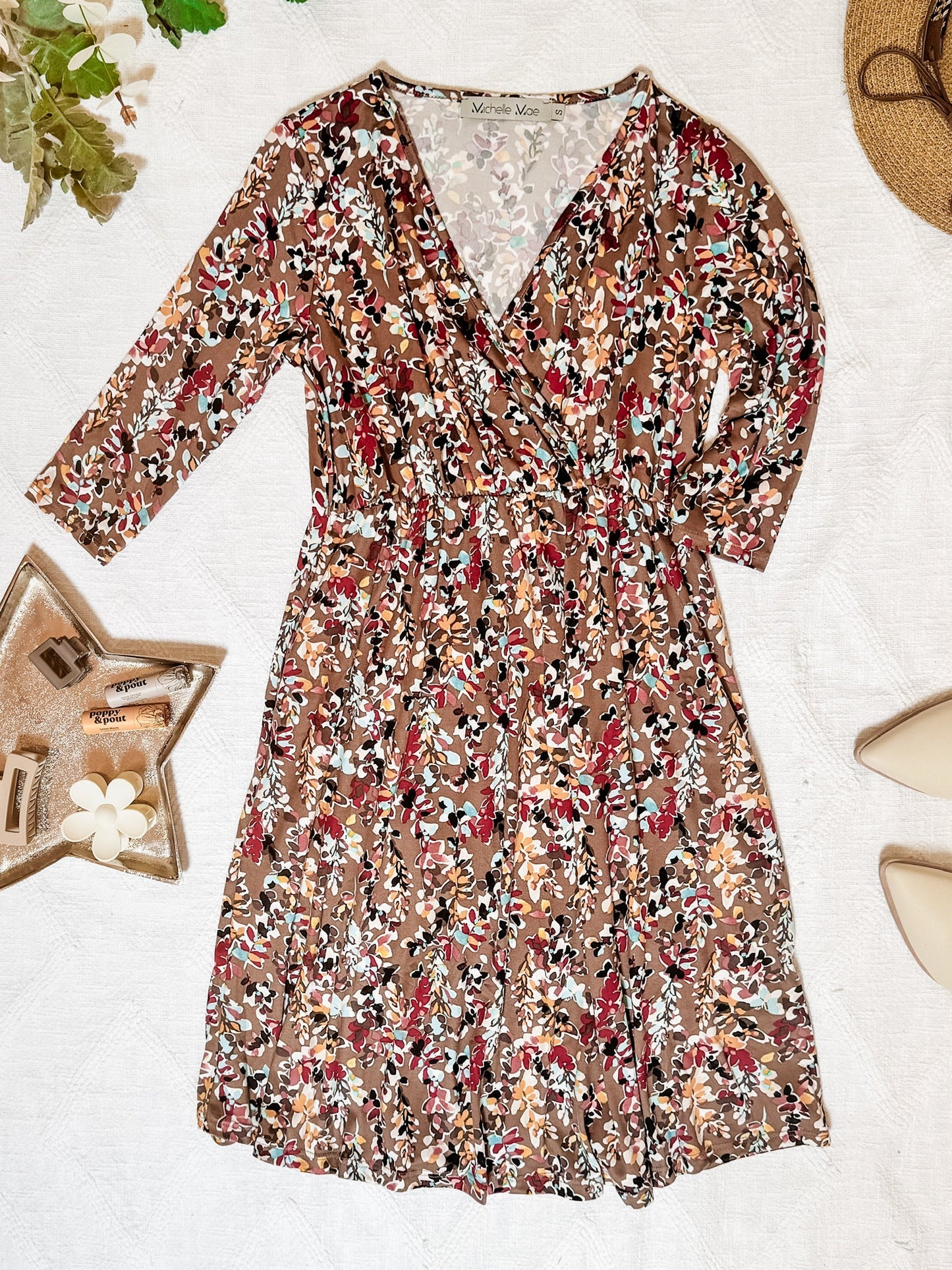 IN STOCK Taylor Dress - Mocha Floral