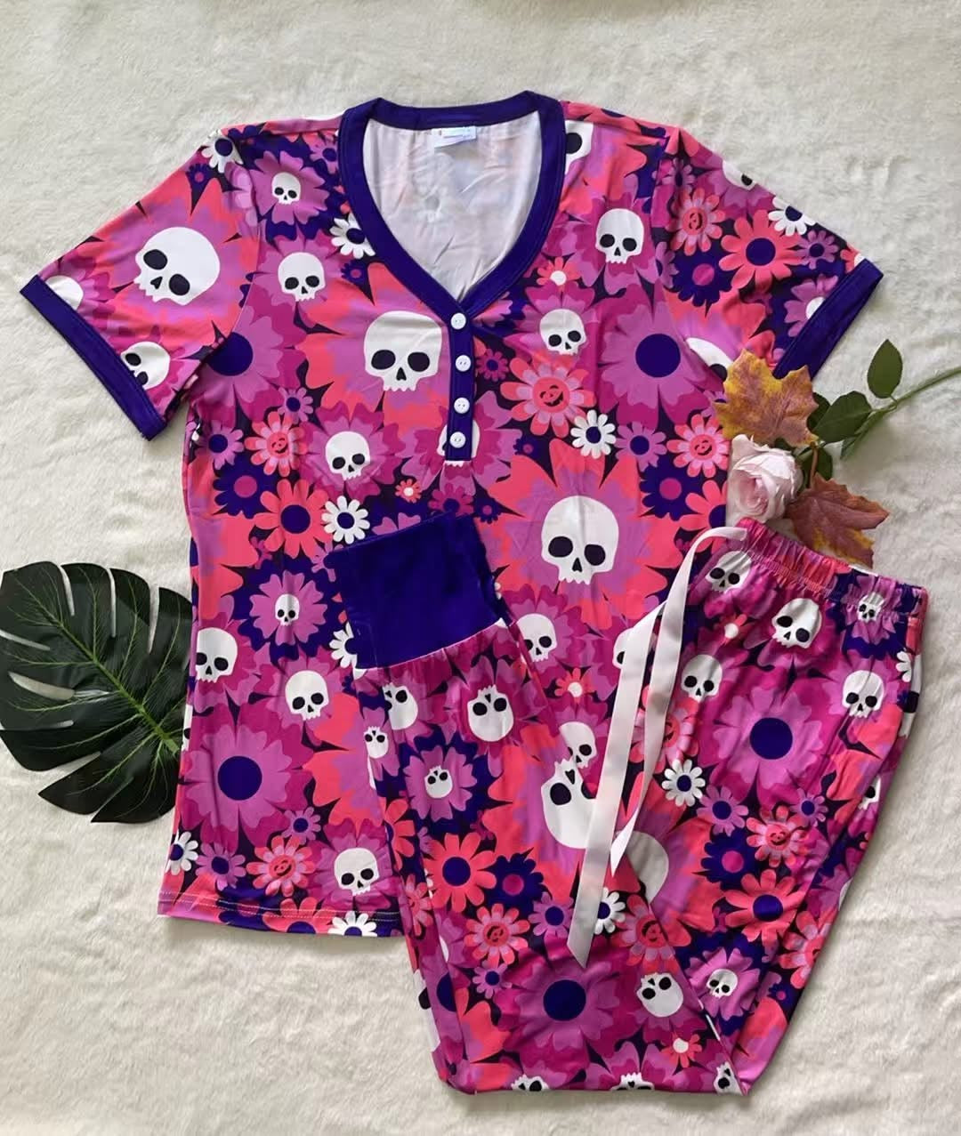 Shirley & Stone Halloween Pajamas - Hot Pink Ghost *PRE ORDER*