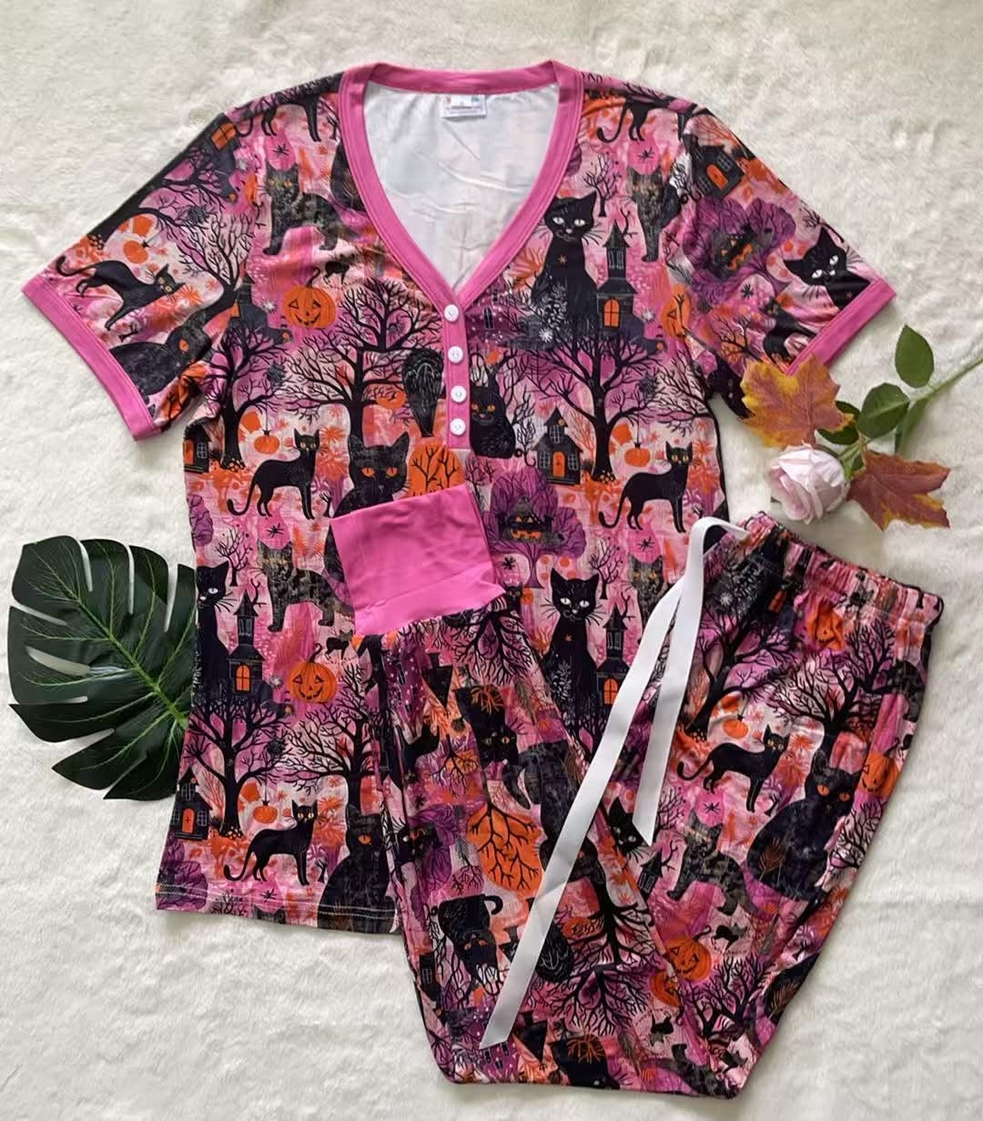 Shirley & Stone Halloween Pajamas - Cat *PRE ORDER*