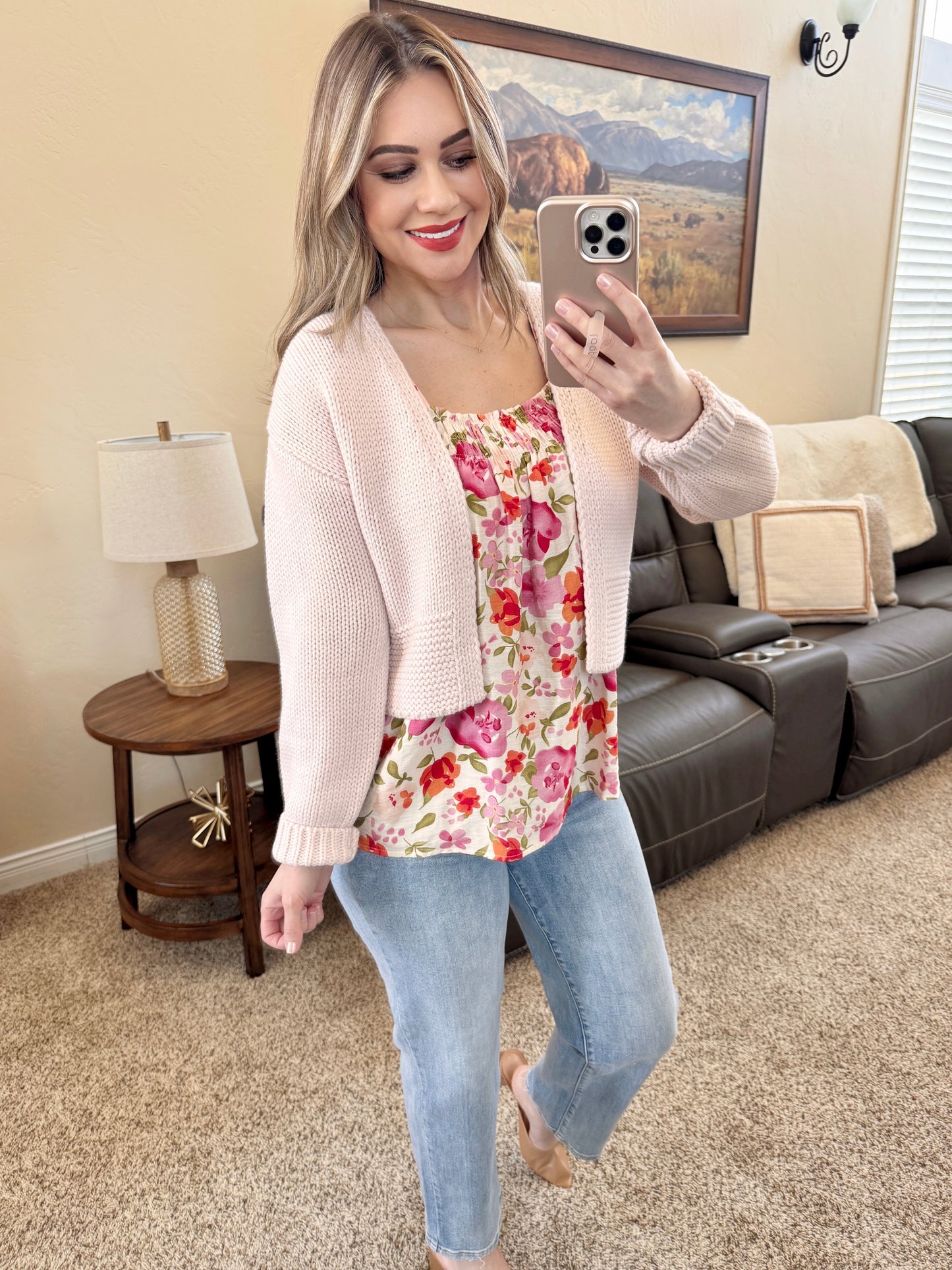 Light Pink Knit Cardigan