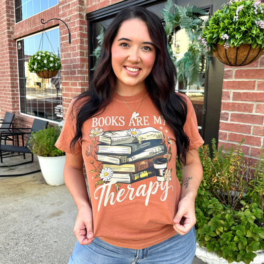 Books Are My Theraphy Graphic Tee