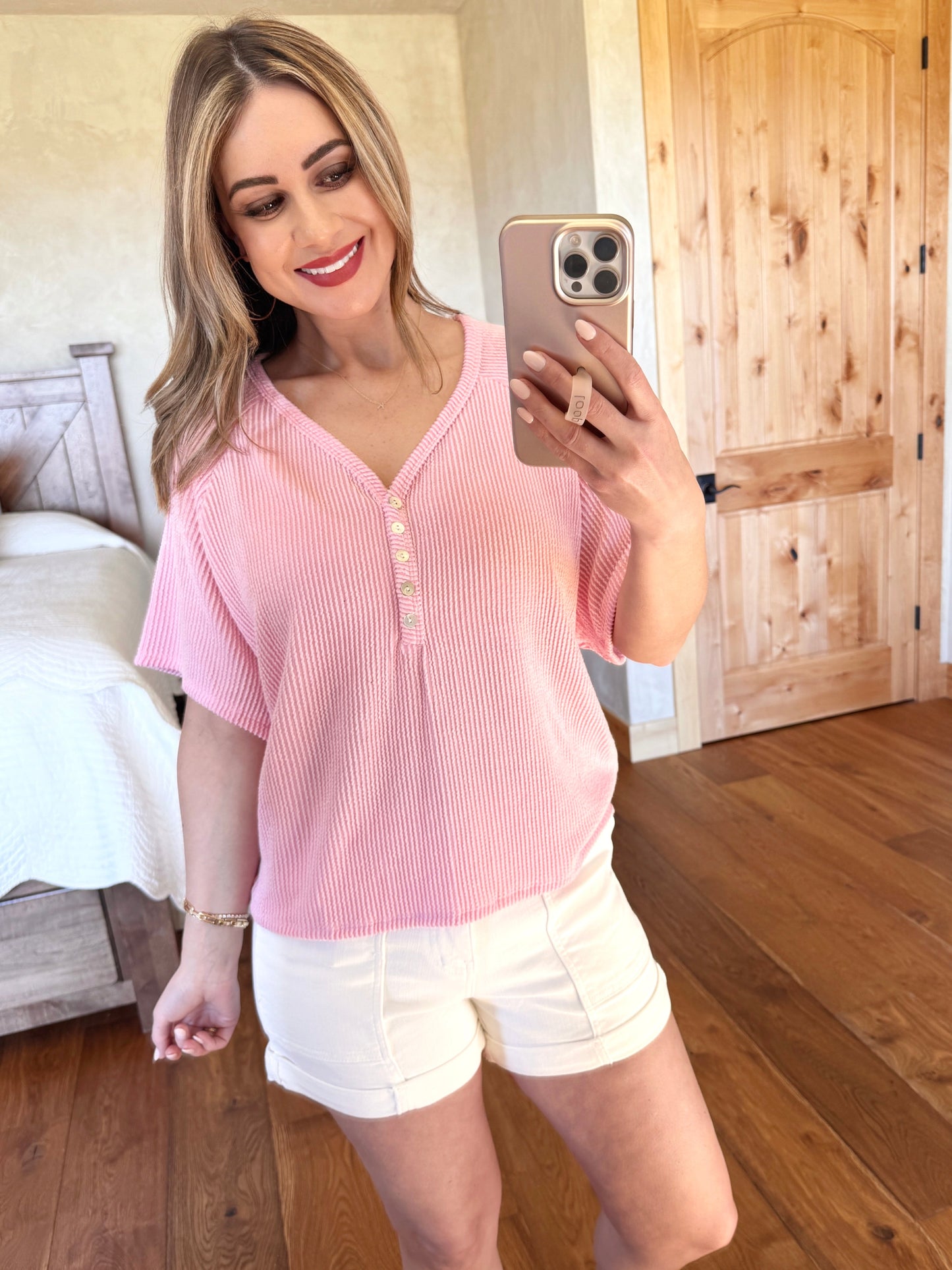 Dolman Sleeve Knit Top In Ballet Pink