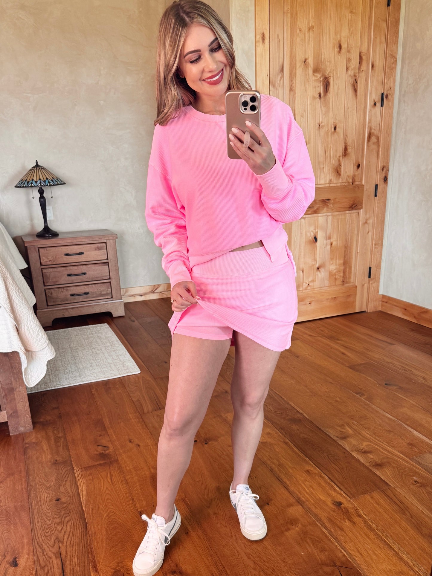 Corded Skort In Pink