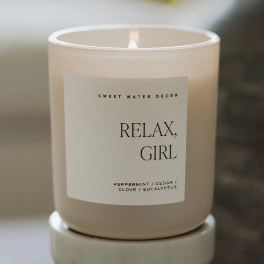 Sweet Water Decor - Relax, Girl 15 oz Soy Candle