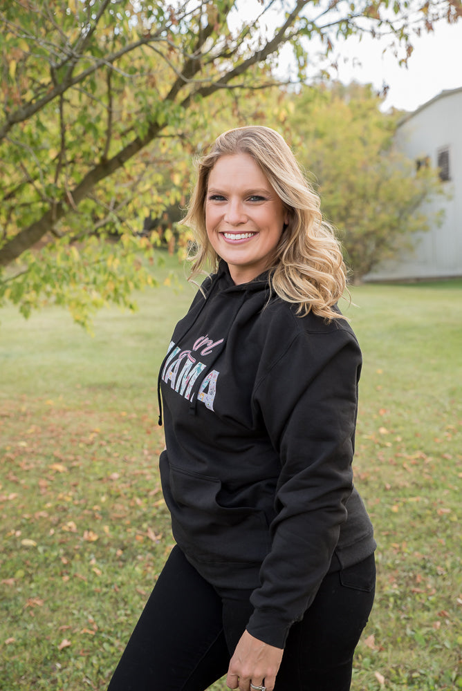 Girl Mama Graphic Hoodie in Black