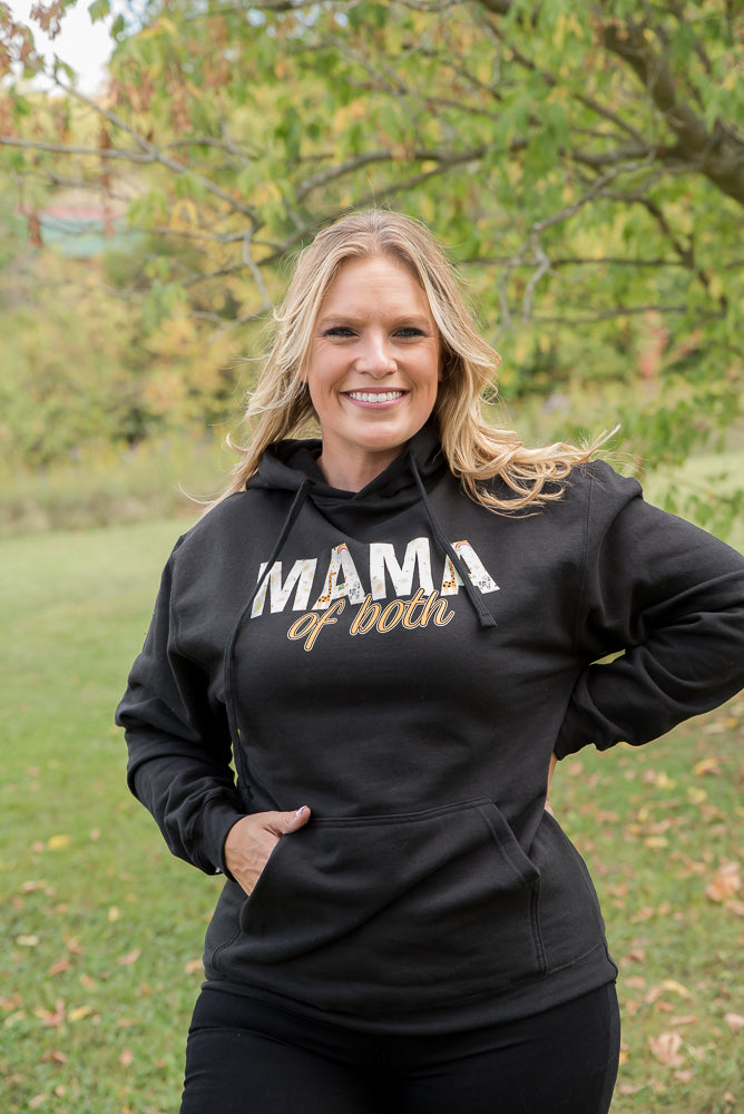 Mama of Both Graphic Hoodie in Black