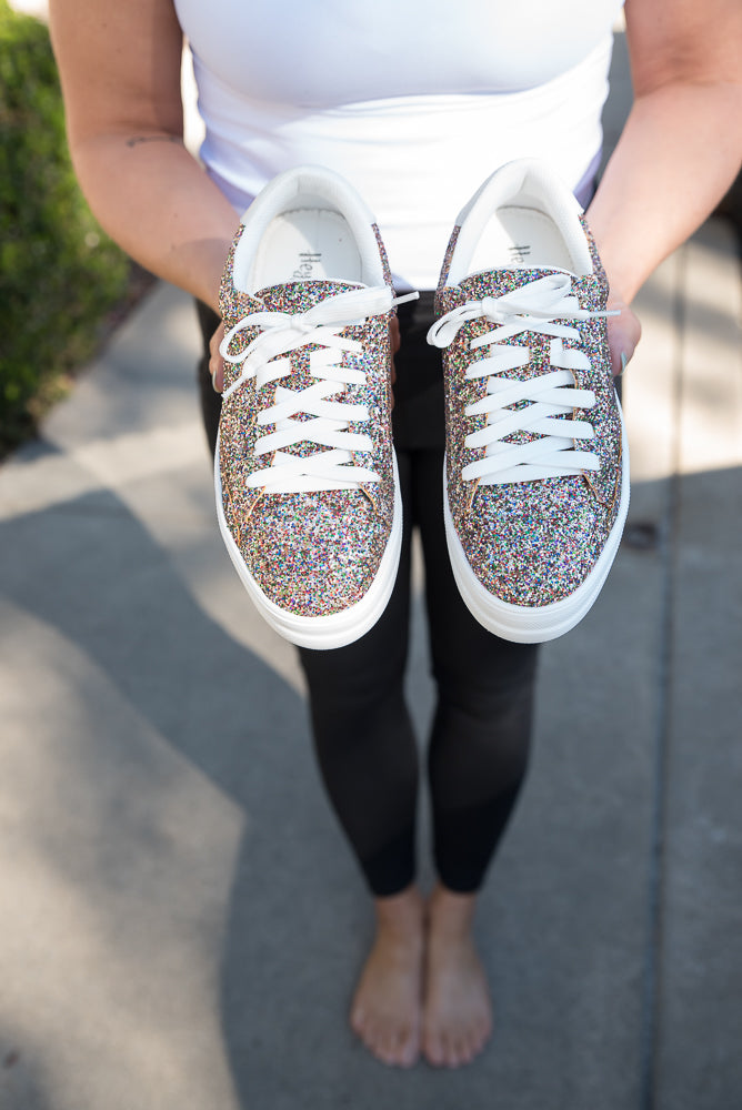 Glaring Sneakers in Confetti Glitter