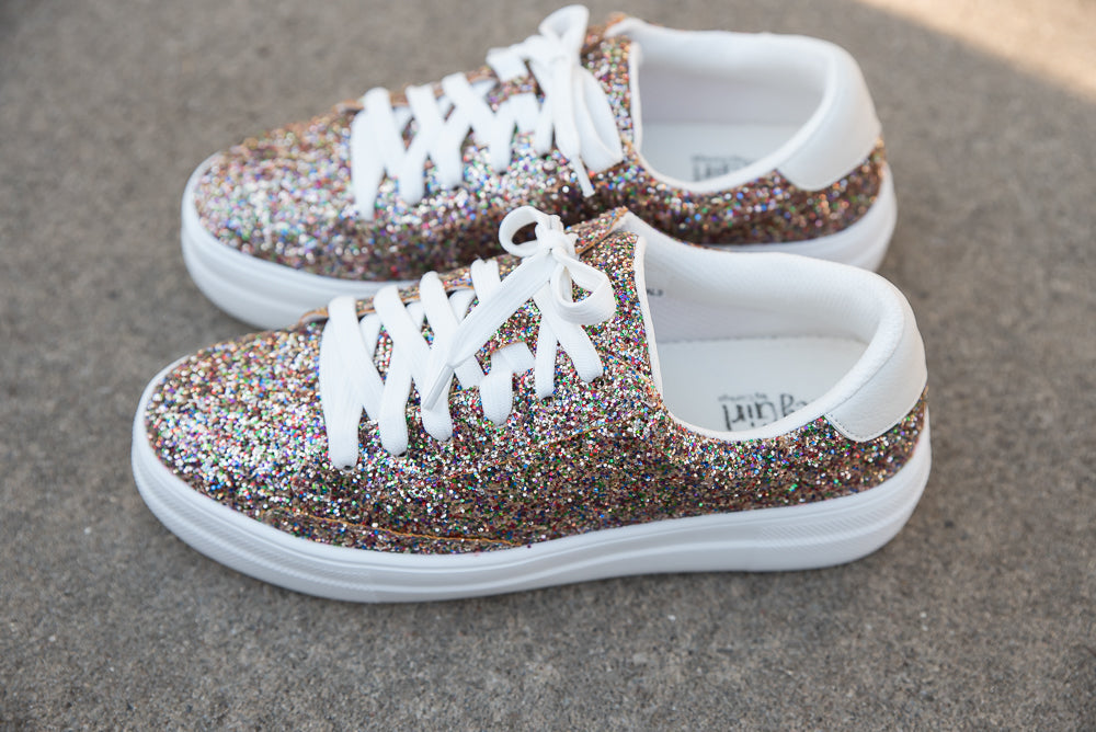 Glaring Sneakers in Confetti Glitter