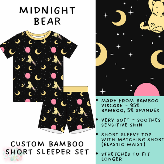 Batch #138 - Little Dreamers - Closes 6/26 - ETA mid August - Midnight Bear Bamboo Short Sleeper Set